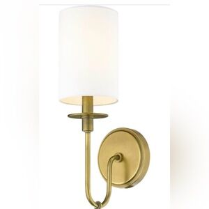 Elegant Gold Wall Sconce with White Shade